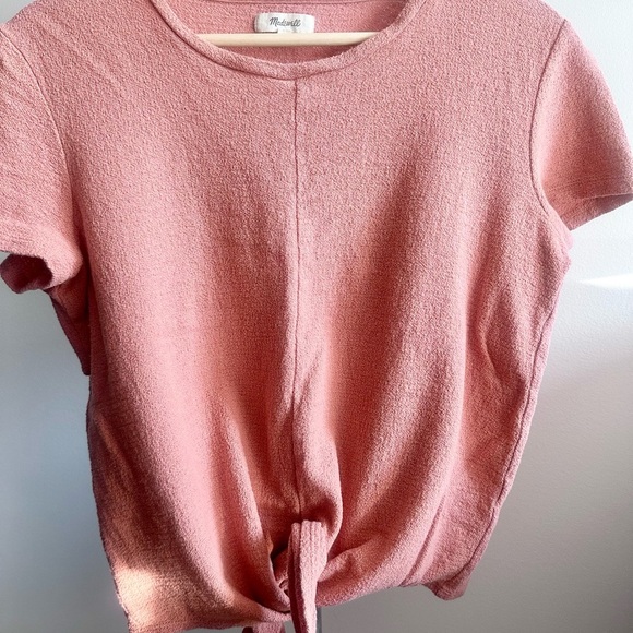 Women's Madewell’s Texture & Thread Short Sleeve Mauve Top Medium - Picture 3 of 6